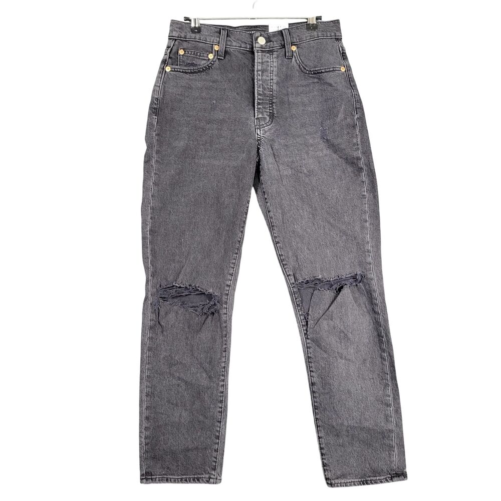 NWT LUCKY BRAND Black Drew High Rise Mom Jean Straight Leg Stretch SIZE 6 / 28